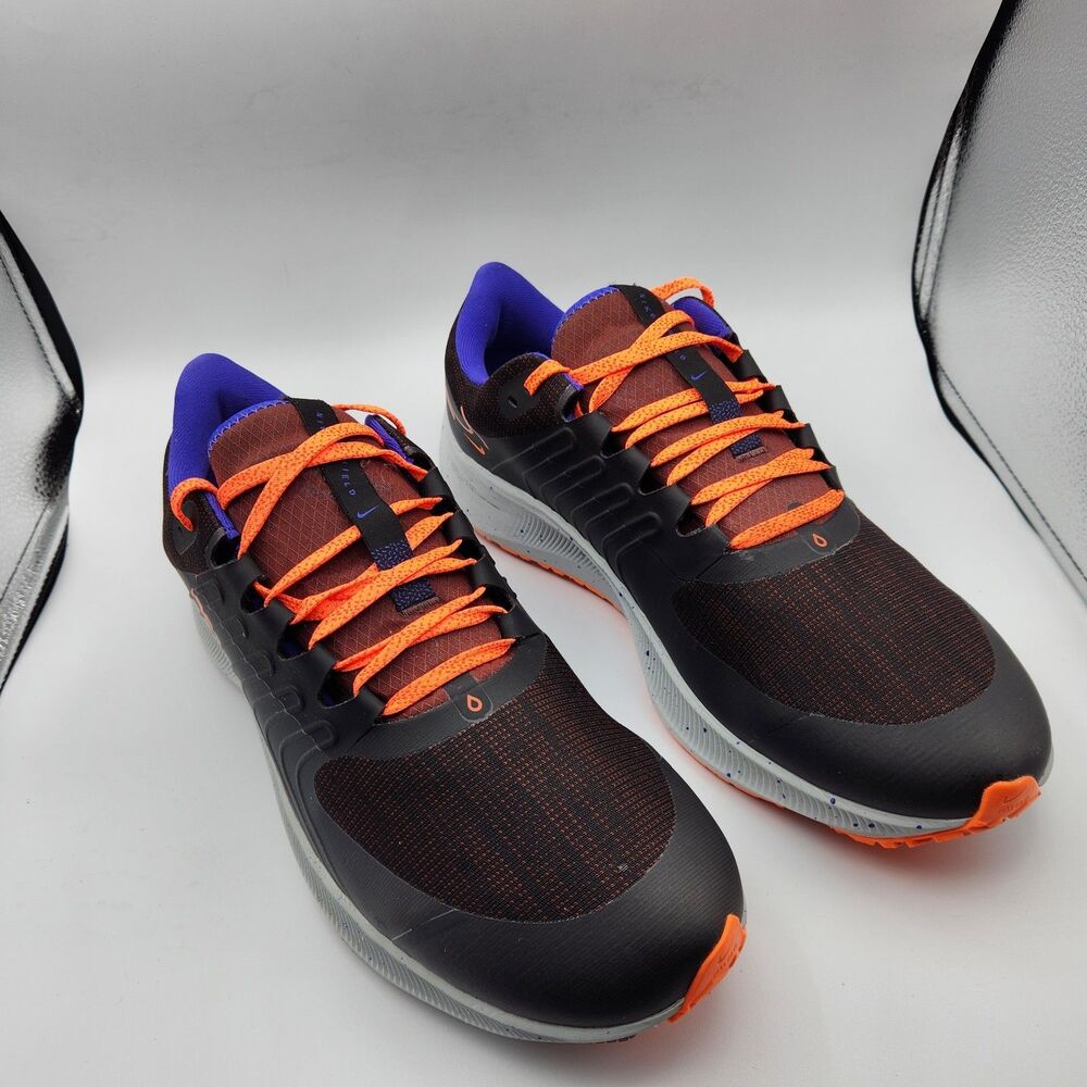 Nike Air Zoom Pegasus 38 Shield Men's Black Orange Shield Running Shoes Size 13